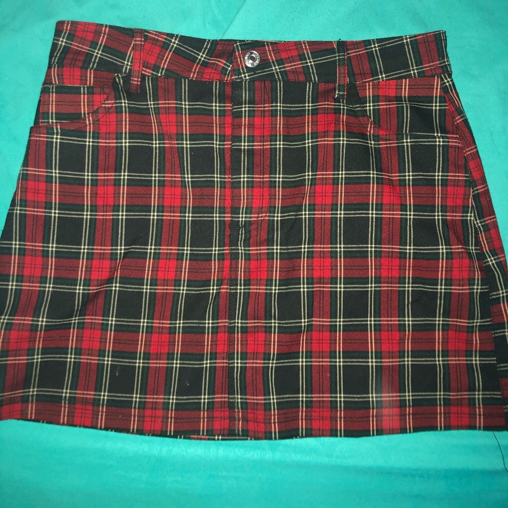 Red Plaid Skirt